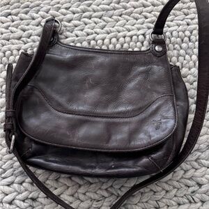 Frye Melissa Brown Leather Shoulder Saddle Bag